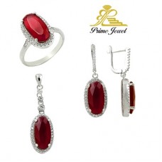 Gümüş zirkon taşlı set